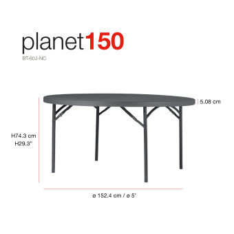 150cm Round Table Folding Legs 2