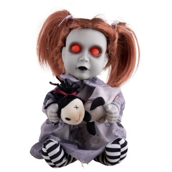 Halloweeen Animated Ghost Dolly Pulling Bear