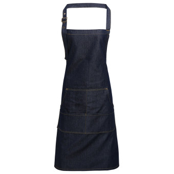 Premier Denim Contrast Bib Apron Indigo