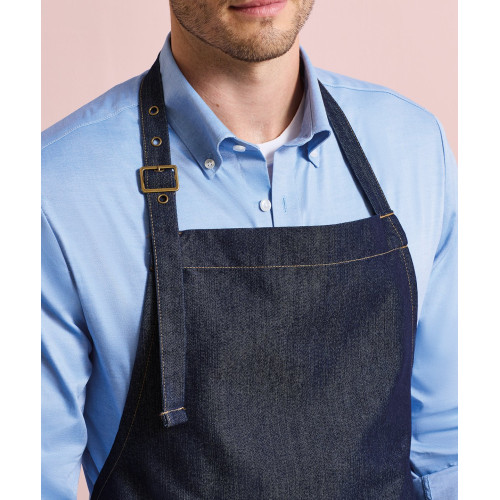 Premier Denim Contrast Bib Apron Indigo
