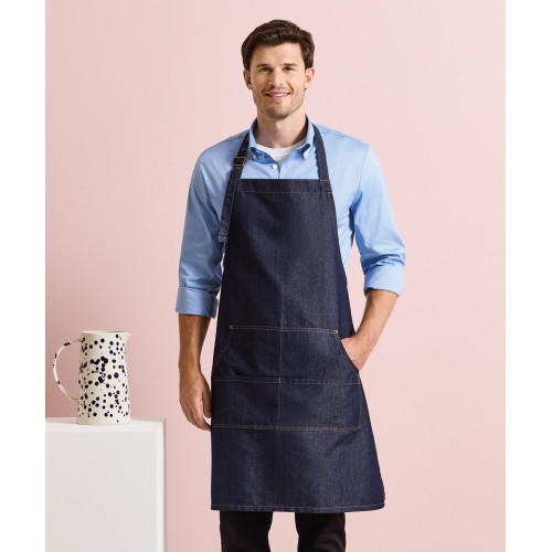 Premier Denim Contrast Bib Apron Indigo