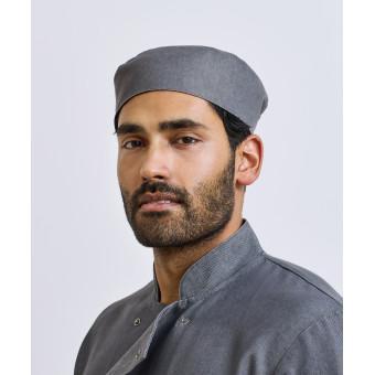 Premier Chef's Skull Cap Grey Denim 2
