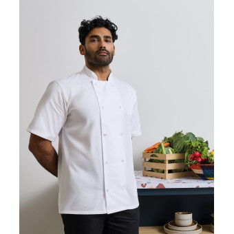Premier Studded Short Sleeve Chef's Jacket Black 2