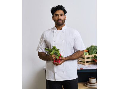 Premier Studded Short Sleeve Chef's Jacket Black