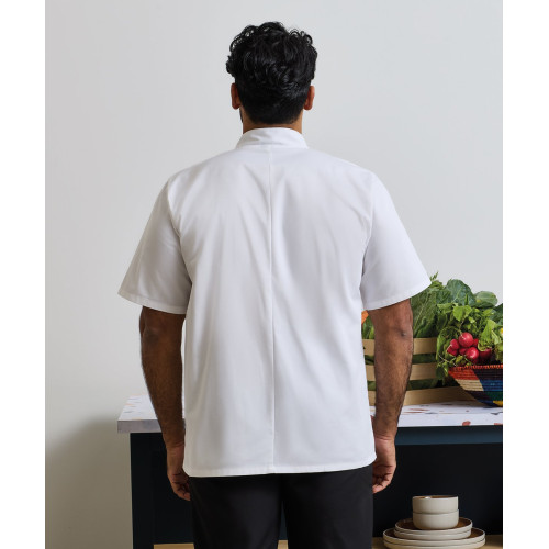 Premier Studded Short Sleeve Chef's Jacket Black