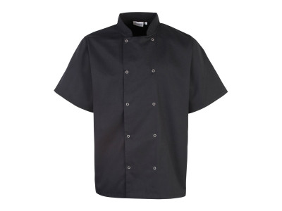 Premier Studded Short Sleeve Chef's Jacket Black