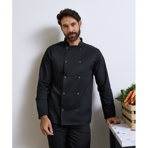Premier Studded Long Sleeve Chef's Jacket Black
