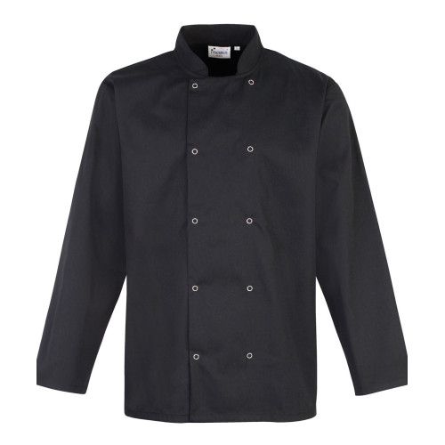 Premier Studded Long Sleeve Chef's Jacket Black