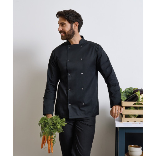 Premier Studded Long Sleeve Chef's Jacket White