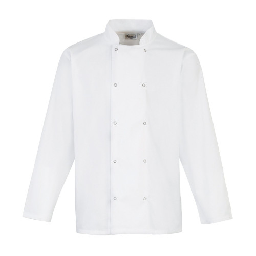 Premier Studded Long Sleeve Chef's Jacket White