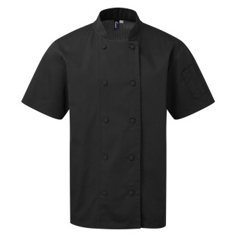 Premier Coolchecker Short Sleeve Chef's Jacket Black