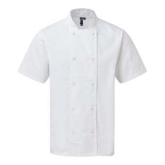 Premier Coolchecker Short Sleeve Chef's Jacket White