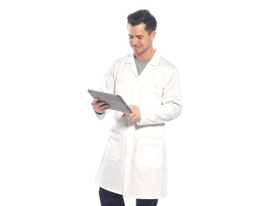 Portwest Lab Coat 3 Pockets and Vented Back White