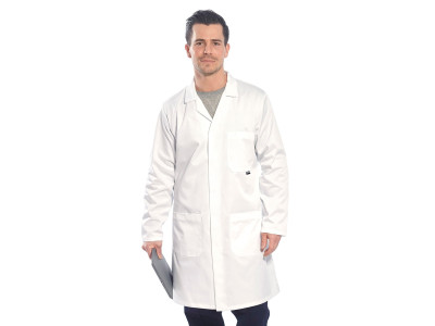 Portwest Lab Coat 3 Pockets and Vented Back White