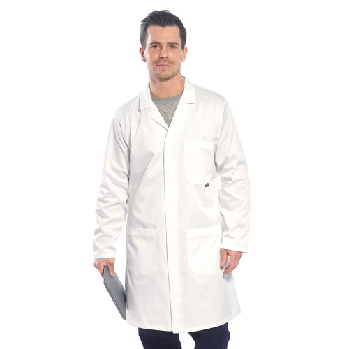 Portwest Lab Coat 3 Pockets and Vented Back White