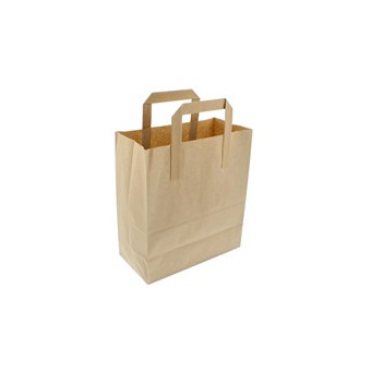 Kraft Brown Paper Carrier Bag Small 7" x 3.5" x 8"