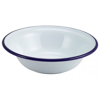 Enamel Bowl White with Blue...