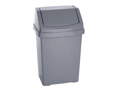 Wham 50L Silver Swing Bin
