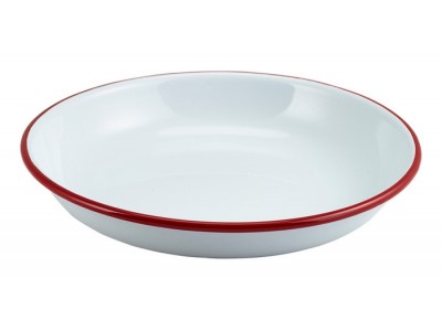 Enamel Rice/Pasta Plate White with...