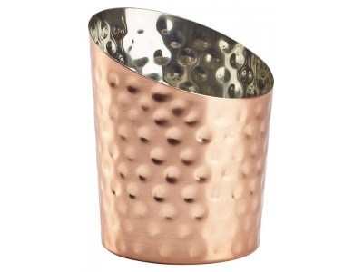 Copper Plated Hammered Angled Cone 11.6 x 9.5cm Dia