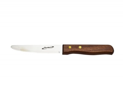 Steak Knife Large - Dark Wood Handle...