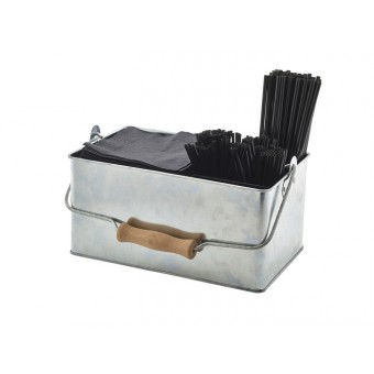 Galvanised Steel Rectangular Table Caddy 24.5x15.5x12.5cm 2