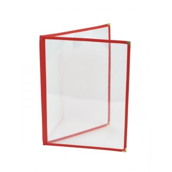Red American Style A4 Menu Holder - 2 Page