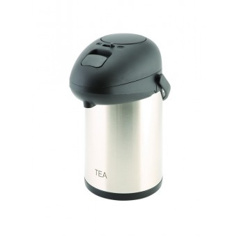 Tea Inscribed St/St Vacuum Pump Pot 2.5L