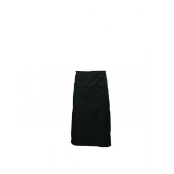 Black Long Apron W/ Split Pocket 90cm Long