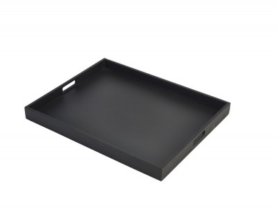 Solid Black Butlers Tray 53.5 x 42.5 x 4.5cm