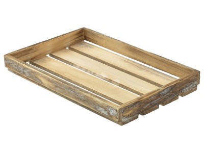Wooden Crate Dark Rustic Finish 35 x 23 x 4cm