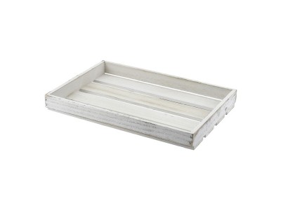 Wooden Crate White Wash Finish 35 x 23 x 4cm