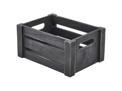 Wooden Crate Black Finish 22.8 x 16.5 x 11cm