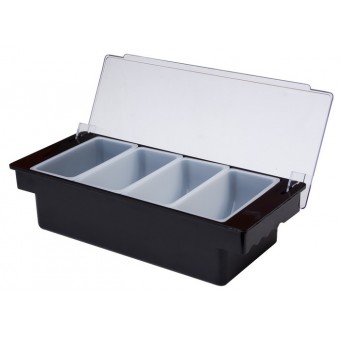 4 Part Black Plastic Condiment Holder    2