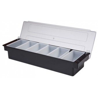 6 Part Black Plastic Condiment Holder    2