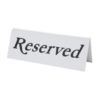 Reserved Table Sign Plastic