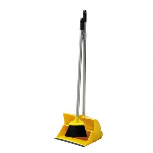 Ramon Dust Pan & Brush Set Long Handle Yellow