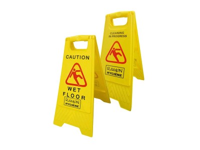 Dual Warning Wet Floor Sign