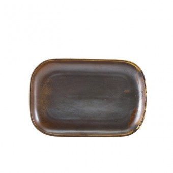 Terra Porcelain Rustic Copper Rectangular Plate 29 x 19.5cm 2