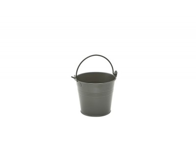 Galvanised Steel Serving Bucket 10cm Dia Dark Olive