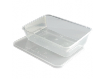 Clear Plastic Microwaveable Container with Lid 650cc