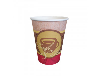 Single Wall "Hot and Fresh" Paper Coffee Cup 12oz