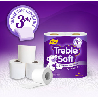 Treble Soft 3 Ply Luxury Toilet Roll