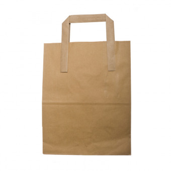 Kraft Brown Paper Carrier Bag Medium 8.5" x 10" x 4.5" 2