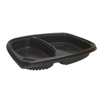 Black Takeaway Container Base 36oz 2 Compartment