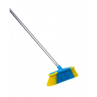 Flash Multi-Function Soft Broom with Fixed Handle 12"