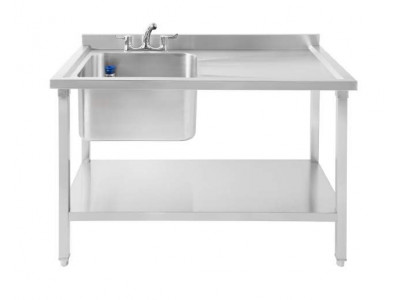 Commercial Sink Single Bowl Right Hand Drainer 1200mm