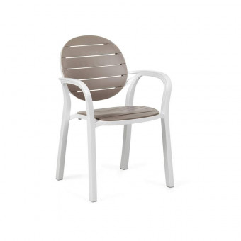 Palma Bianco / Tortora Chair With Armrests