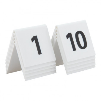 Securit Table Numbers 1-10 White Acrylic 2