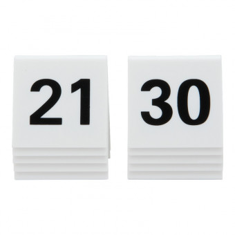 Securit Table Numbers 21-30 White Acrylic